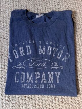 Vintage Ford Motor Men's Navy Blue Graphic Short Sleeve Tee